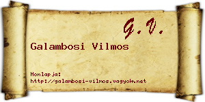 Galambosi Vilmos névjegykártya